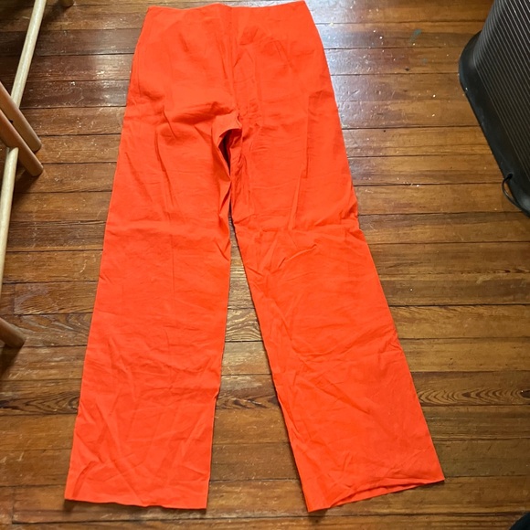 Theory Clean High Rise Wide Leg Pants in Fire Opal - Picture 8 of 8